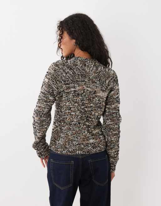 ARKET - jersey de punto de manga larga en negro y blanco, 4 de 4