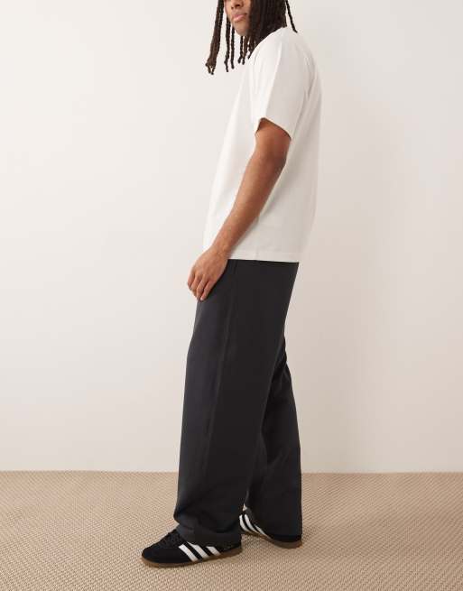 ARKET jersey drawstring loose fit trousers in black, 2 of 5