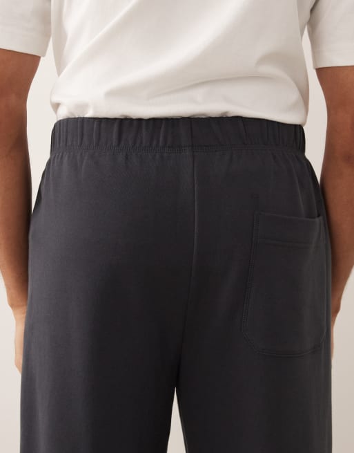 ARKET jersey drawstring loose fit trousers in black, 4 of 5