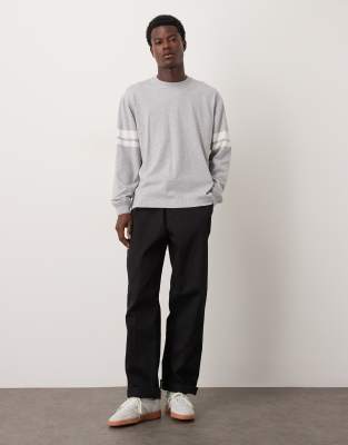 Arket Jersey Long Sleeve Top In Gray