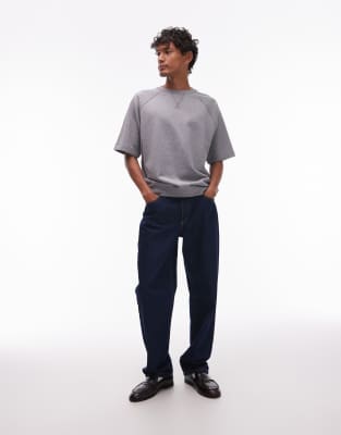 Arket Jersey Loopback Sweatshirt With Raglan Short Sleeves In Gray