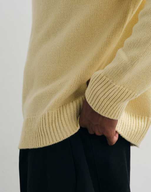 ARKET - jersey oversize de mezcla de lana en amarillo claro, 2 de 5