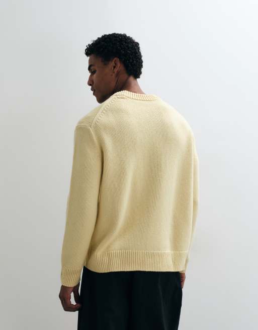 ARKET - jersey oversize de mezcla de lana en amarillo claro, 4 de 5