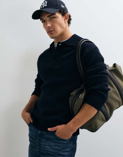 ARKET jersey polo de pura lana en azul marino - view 1