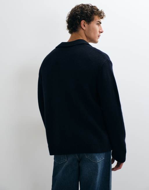 ARKET jersey polo de pura lana en azul marino, 3 de 5