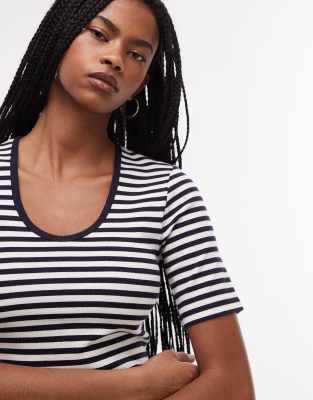 Shop Arket Jersey Ribbed T-shirt Top With Scoop Neck