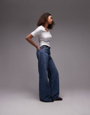 Shop Arket Jersey Ribbed T-shirt Top With Scoop Neck In White