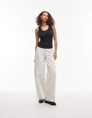 Shop Arket Jersey Ribbed Tank Top With Scoop Neck In Navy