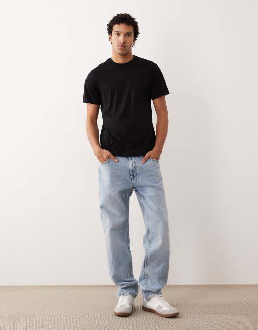 ARKET jersey t-shirt in black, 3 of 5