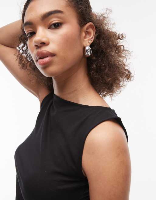 ARKET – Jersey-Tanktop in Schwarz mit U-Boot-Ausschnitt, 3 von 4