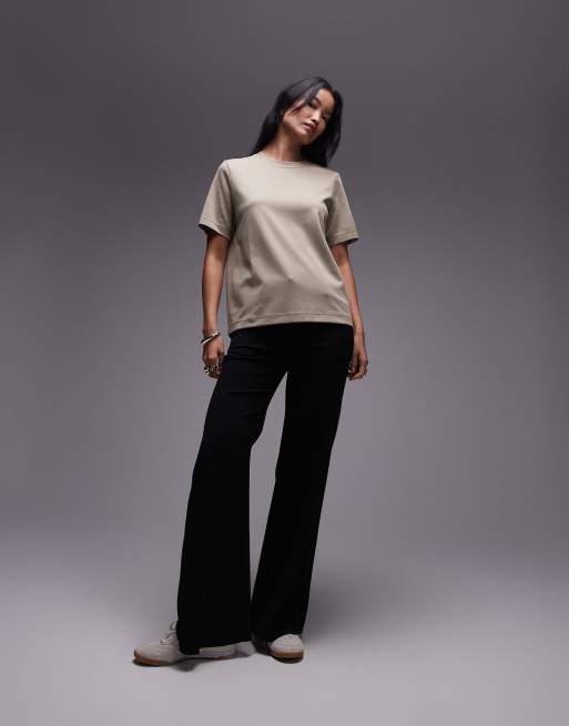 ARKET – Kastiges T-Shirt aus schwerem Jersey in Beige und Khaki, 2 von 4