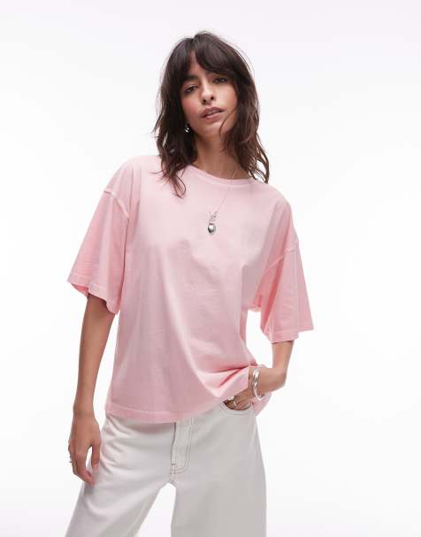ARKET – Kastiges T-Shirt in verwaschenem Rosé-Rosa - view 1