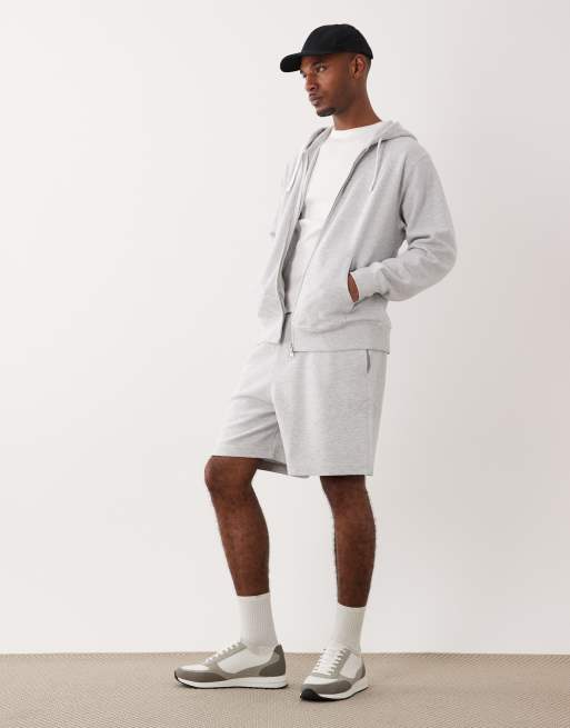 ARKET - Katoenrijke hoodie met structuur in gemêleerd lichtgrijs, deel van co-ord set, 2 van 5