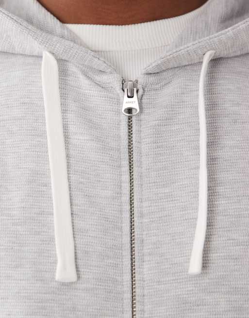 ARKET - Katoenrijke hoodie met structuur in gemêleerd lichtgrijs, deel van co-ord set, 3 van 5