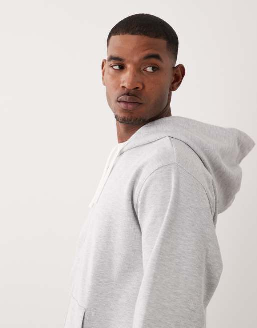 ARKET - Katoenrijke hoodie met structuur in gemêleerd lichtgrijs, deel van co-ord set, 4 van 5