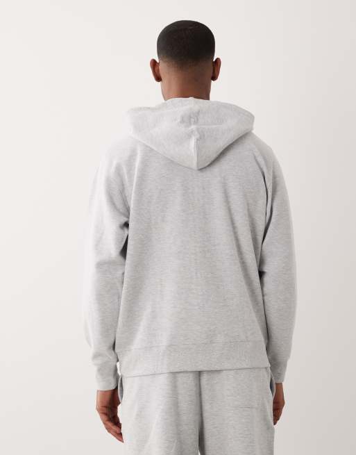 ARKET - Katoenrijke hoodie met structuur in gemêleerd lichtgrijs, deel van co-ord set, 5 van 5