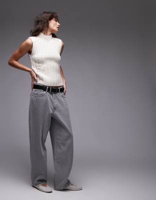ARKET KNIT RIBBED VEST WITH HIGH NECK 
