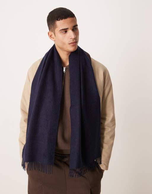 ARKET knit scarf in navy  , 3 of 3