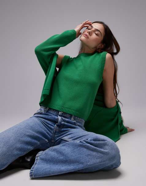 ARKET knit vest top in green - part of a set - view 1