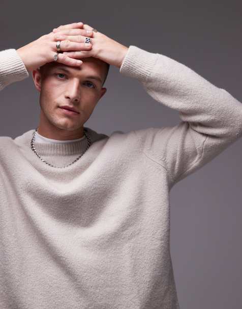 ARKET knitted crew neck jumper in beige - view 1