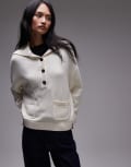 [Arket] ARKET knitted jumper with large button collar in off white XS Off white