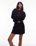 [Arket] ARKET knitted mini skirt with patch pockets in dark blue-Navy 2XS NAVY