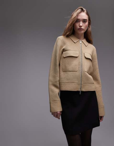 ARKET – Kompakte Utility-Strickjacke aus reiner Baumwolle in Dunkelbeige - view 1