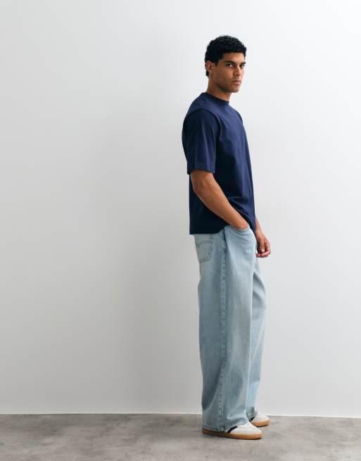 ARKET kraftig jersey oversized t-shirt i navy, 3 av 5