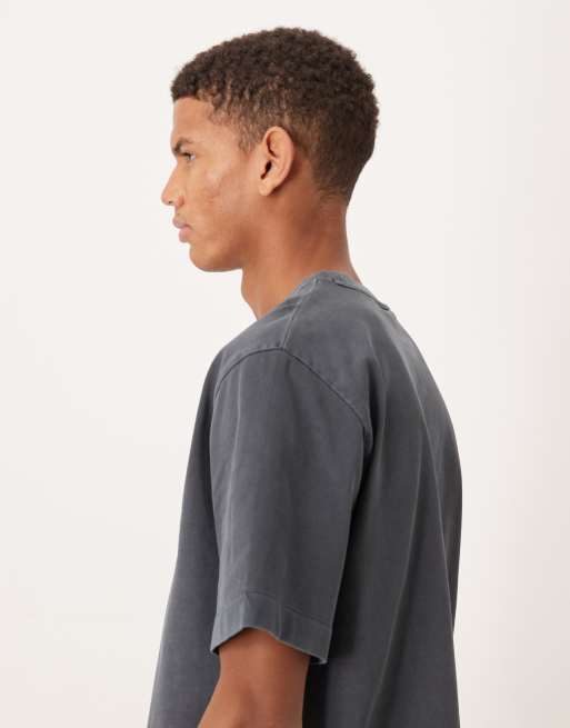 ARKET - Kraftig og oversized T-shirt i ren forvasket sort bomuldsjersey med interlock-syninger, 4 af 5