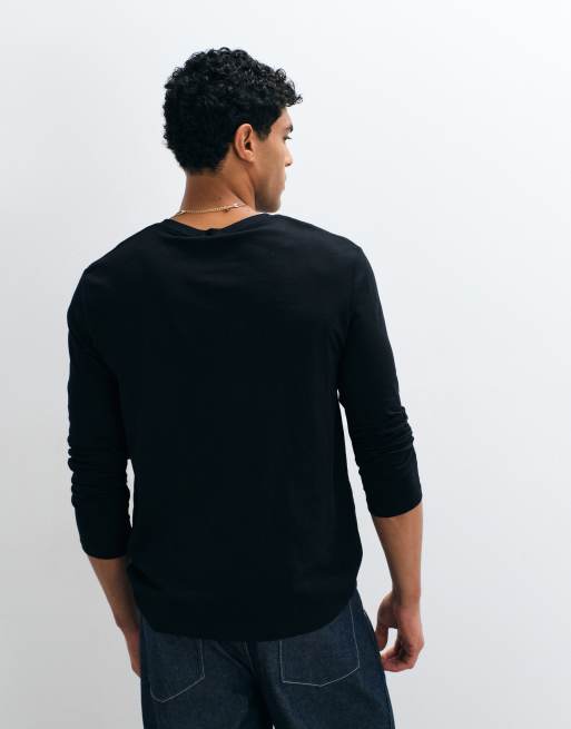 ARKET Langarm-Baumwoll-T-Shirt in Schwarz, 5 von 5