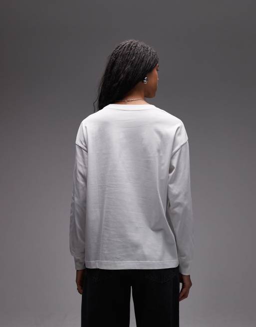 ARKET – Langärmliges Jersey-T-Shirt in Weiß mit lockerem Schnitt und breiten Bündchen, 2 von 4