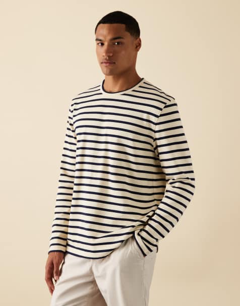 ARKET – Langärmliges Shirt in Blau und Weiß gestreift - view 1