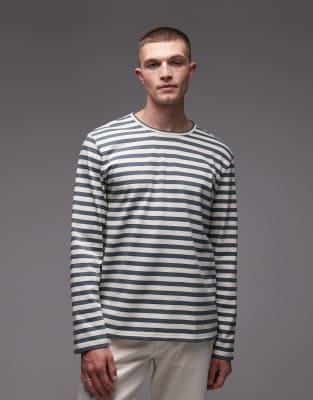 ARKET – Langärmliges Shirt in Grün und Weiß gestreift - view 1