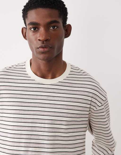 ARKET – Langärmliges Shirt in Wollweiß mit Streifen, 5 von 5