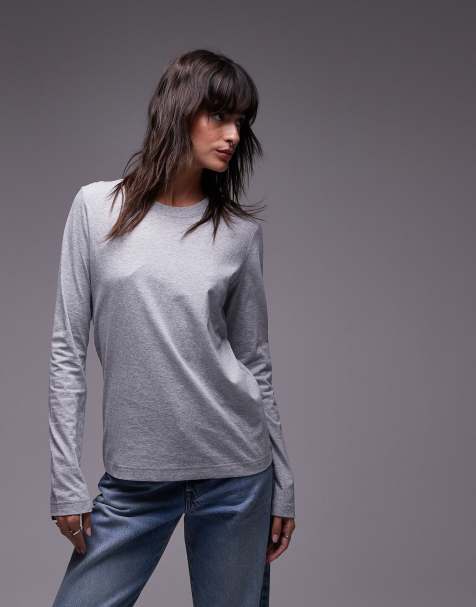 ARKET – Langärmliges T-Shirt in Grau meliert - view 1