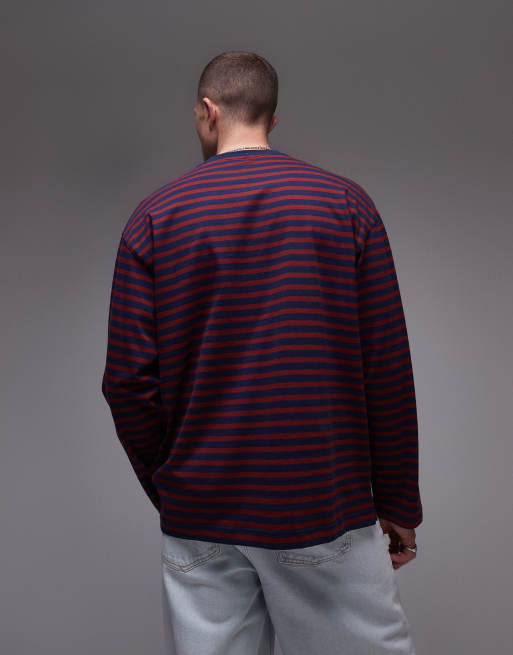 ARKET - Langærmet T-shirt med røde/blå striber, 4 af 4