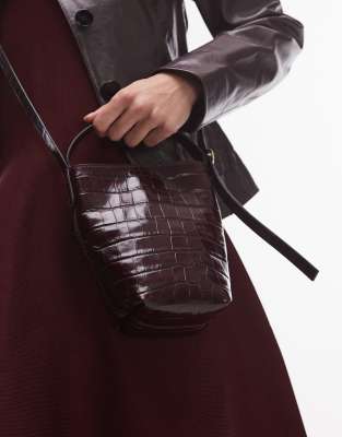 Arket Leather Cross Body Bucket Bag With Detachable Straps In Black