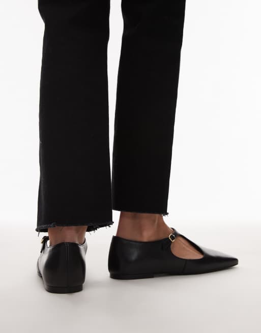 ARKET leather T-bar ballet flats in black, 3 of 4