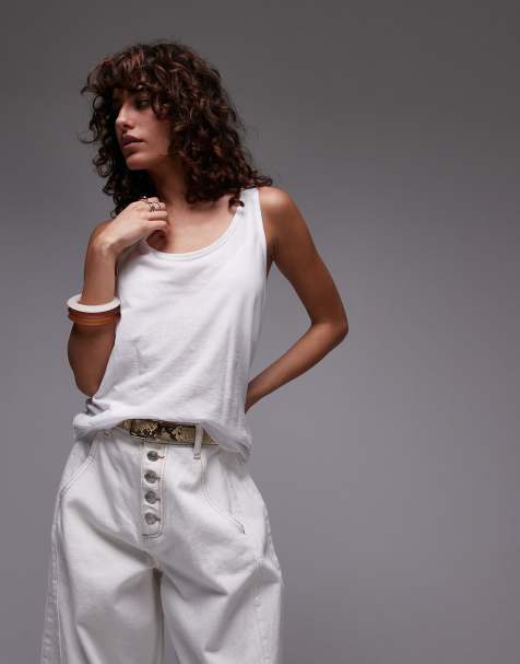 ARKET lightweight crepe knitted top in white - view 1
