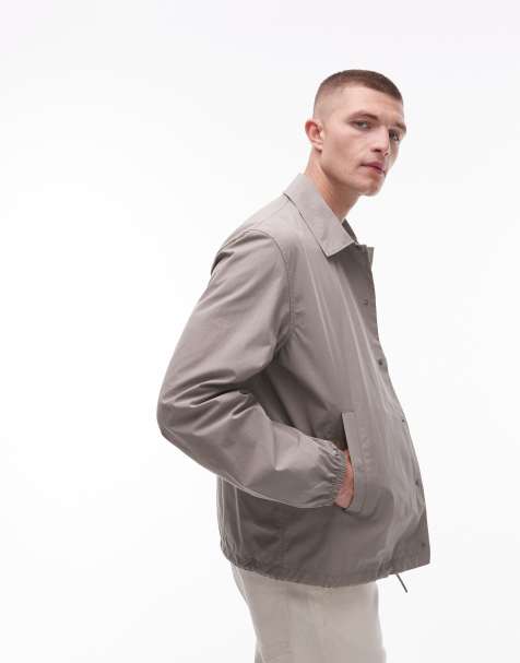 ARKET lightweight jacket with metal press-stud front in light grey - view 1