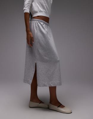 Arket Lightweight Pleated Midaxi Skirt In Gray