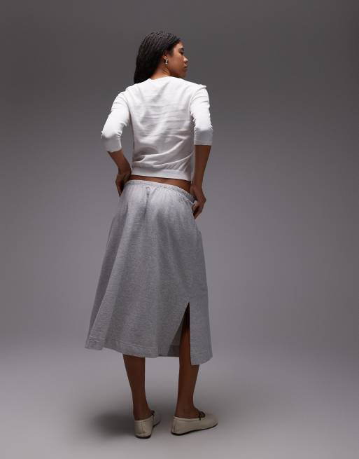 ARKET lightweight pleated midaxi skirt in gray