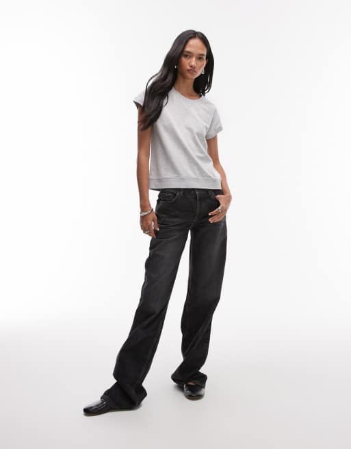 ARKET lightweight sweat t-shirt in grey melange, 3 of 4