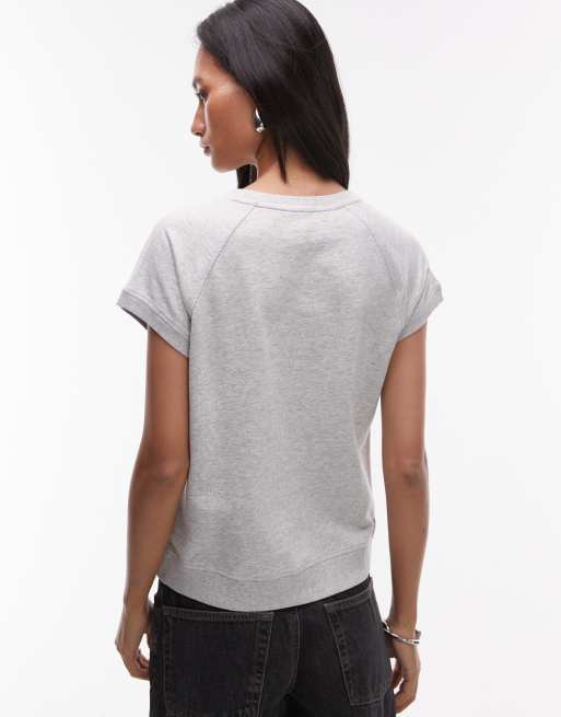 ARKET lightweight sweat t-shirt in grey melange, 4 of 4