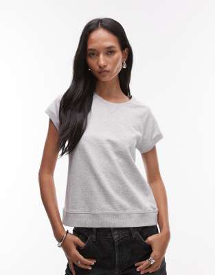 lightweight sweatshirt fabric t-shirt in heather gray