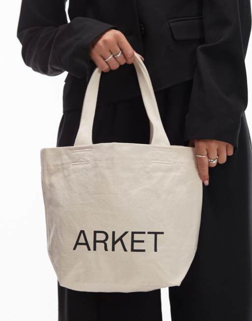 ARKET - Lille og råhvid mulepose i lærredsstof 