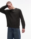 [Arket] ARKET linen blend knitted sweater in dark green XL Green dark