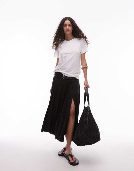 ARKET linen blend relaxed t-shirt in white, 3 of 4