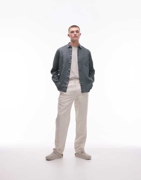 ARKET linen blend trousers in light beige - view 1