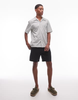 Arket Linen Flat Front Shorts With Slant Pockets